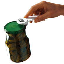 Glasdeckel wird mit Glasdeckelöffner JARKEY von Gefu geöffnet