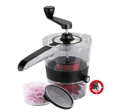 Herausnehmbare Behälter für einfaches schneiden mit Spiralschneider SPIRALFIX® von GEFU