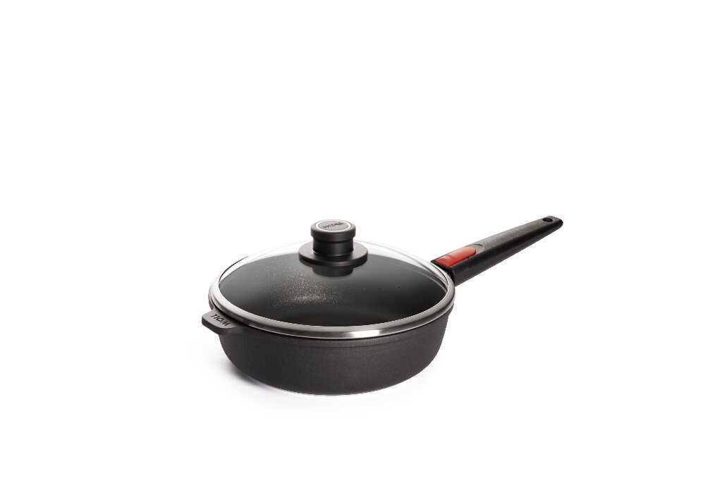 Guss-Hochrandpfanne mit Deckel der Woll Serie Nowo Titanium