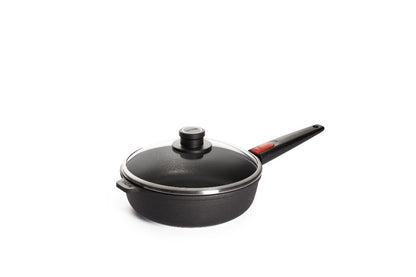 Guss-Hochrandpfanne mit Deckel der Woll Serie Nowo Titanium