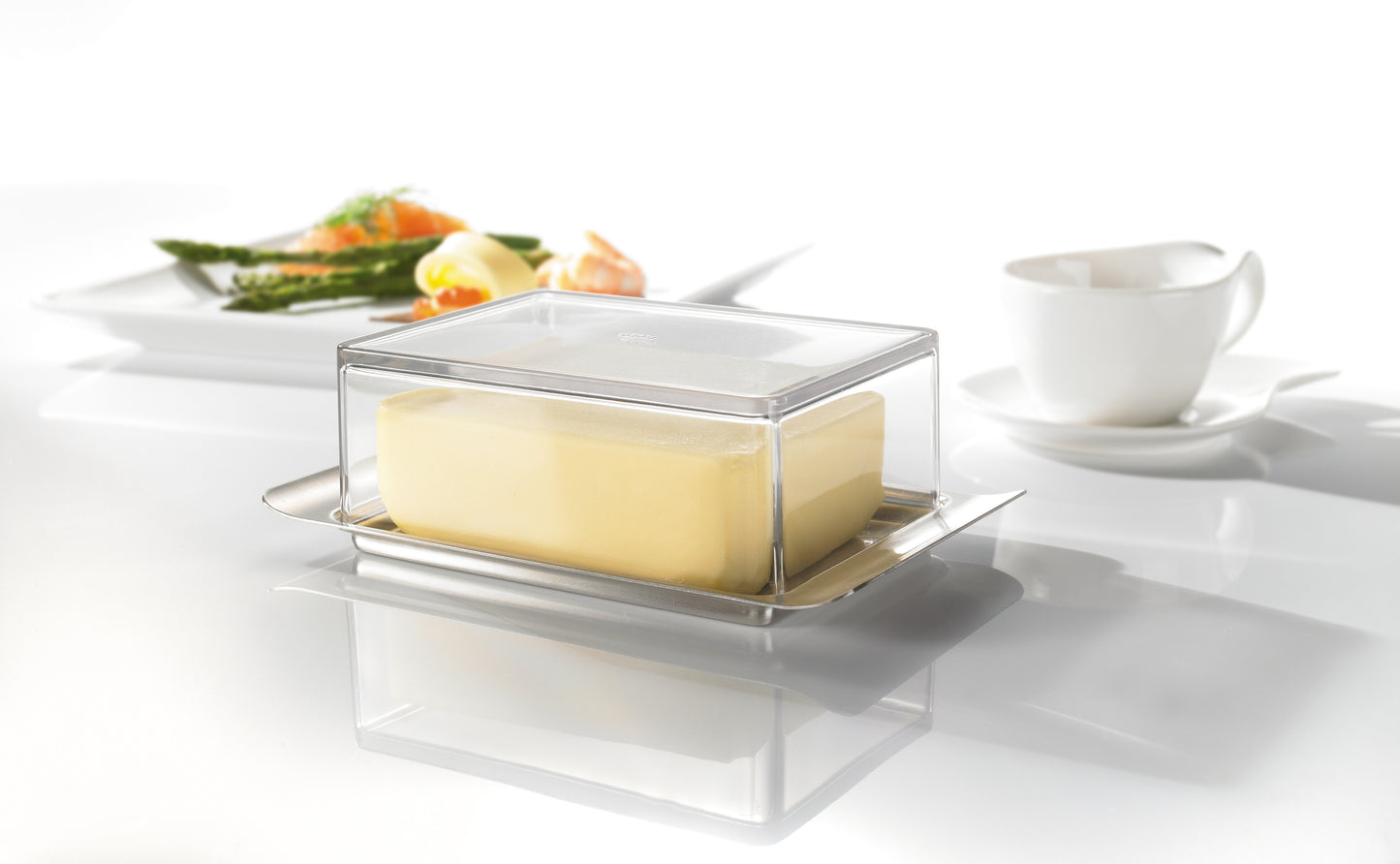 GEFU-Butterdose BRUNCH für 250 Gramm auf dem Tisch