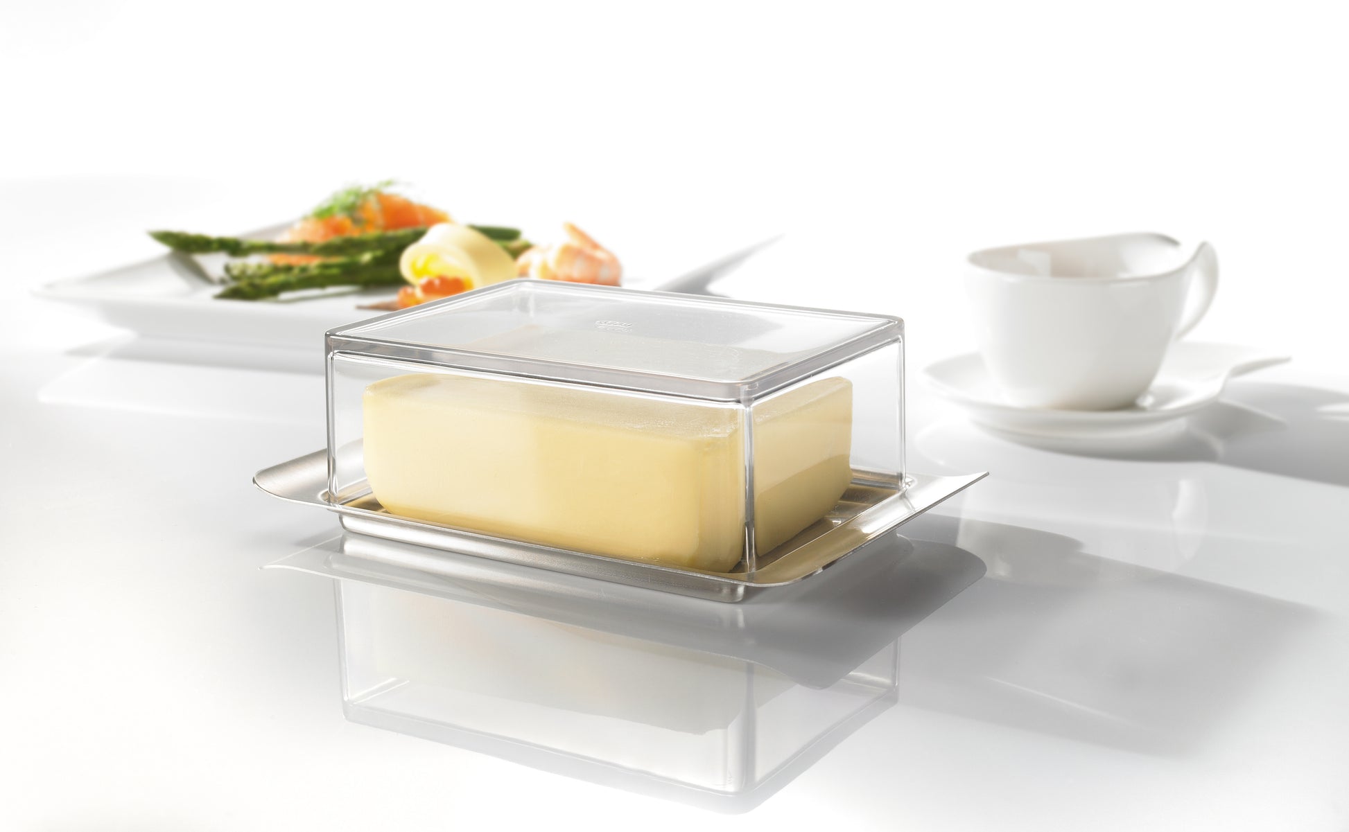 GEFU-Butterdose BRUNCH für 250 Gramm auf dem Tisch