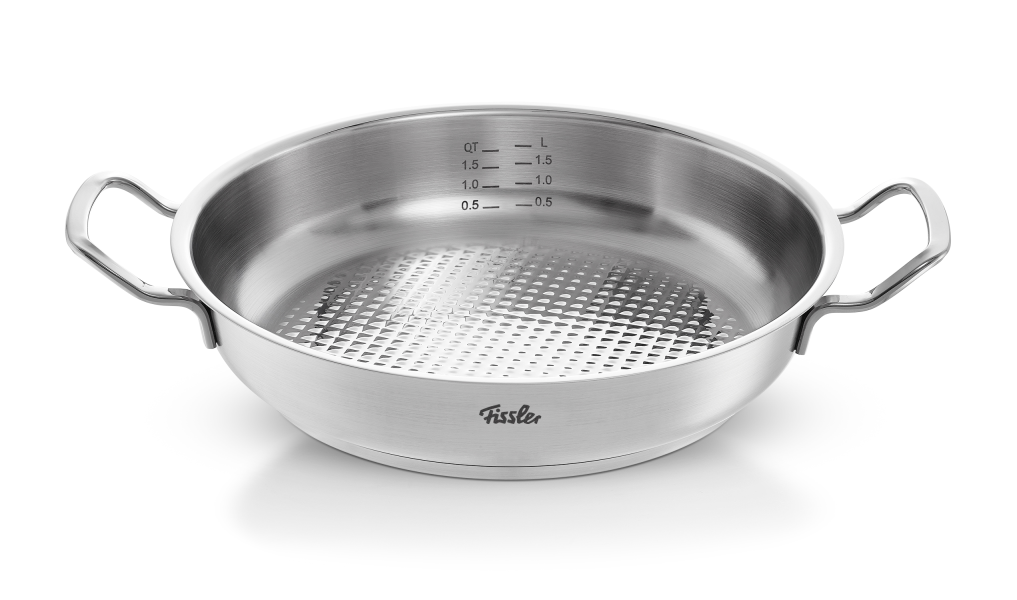 Integrierte Messskala Edelstahl-Servierpfanne der Fissler Serie Original-Profi Collection®