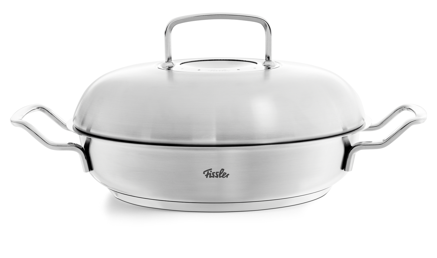 Edelstahl-Servierpfanne mit Deckel der Fissler Serie Original-Profi Collection®