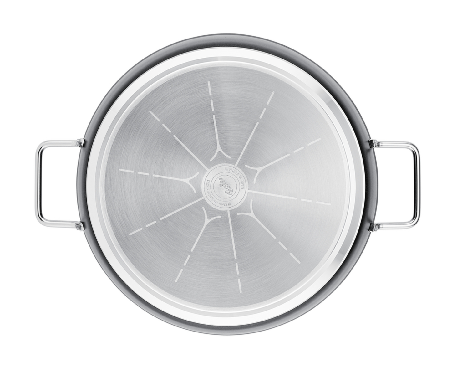 Unterseite einer Pfanne mit Fissler Cookstar® Boden