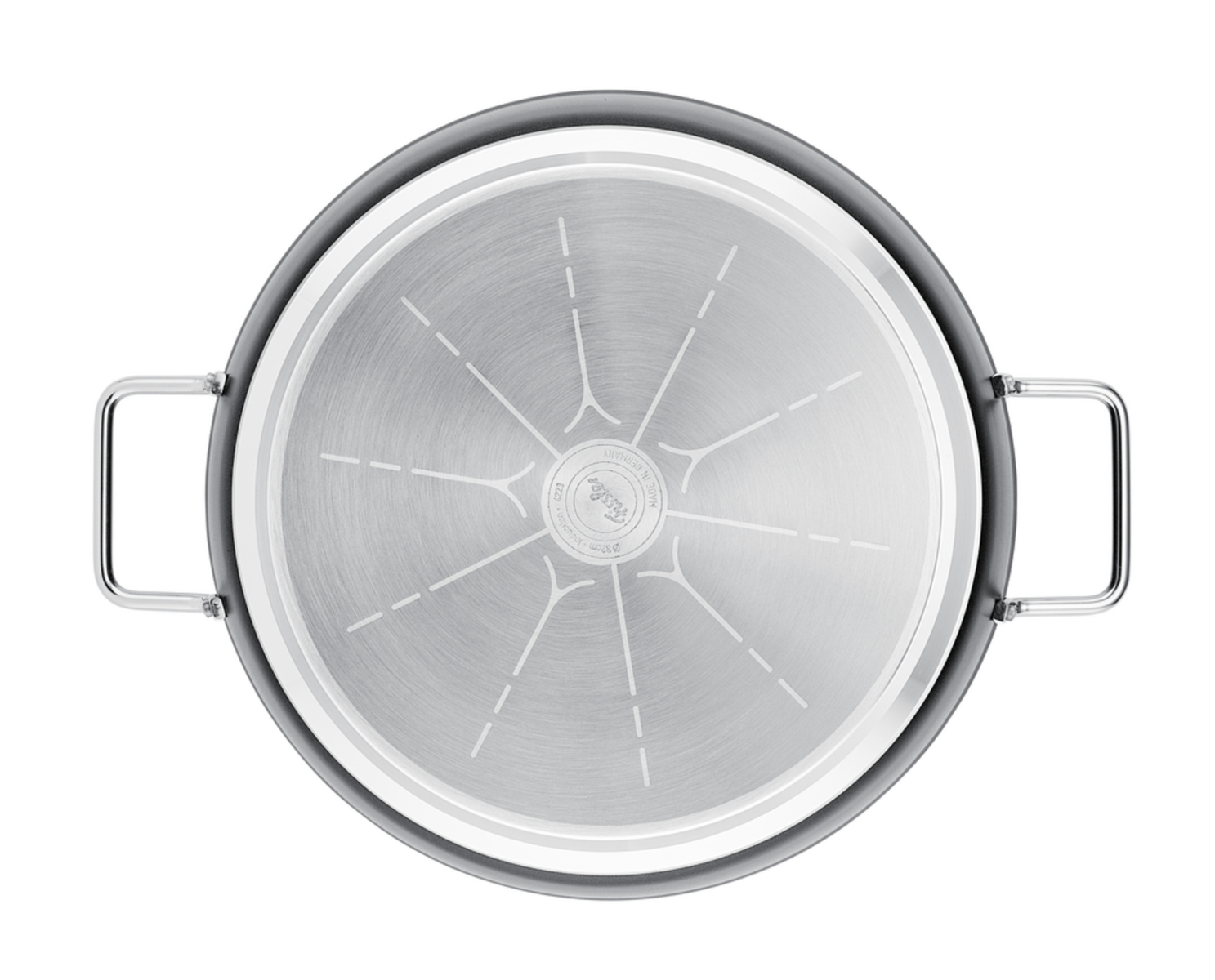 Unterseite der Servierpfanne mit Fissler Cookstar® Boden
