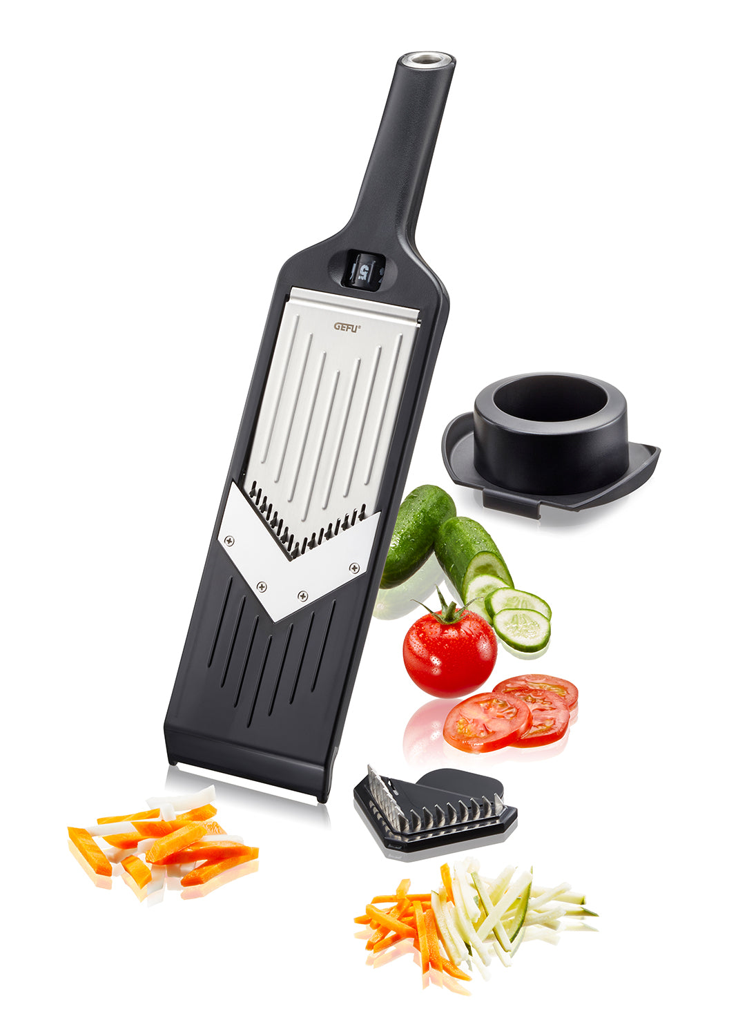 Gemüse schneiden mit V-Hobel Julienne VIOLI® 2.0 von GEFU