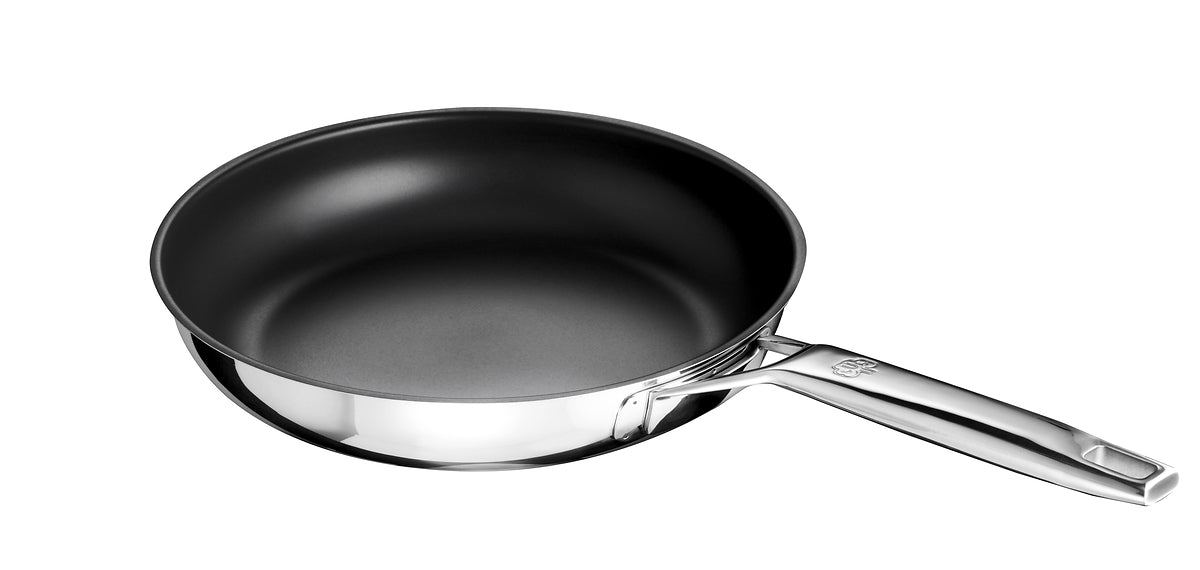 Unbeschichtete Stielpfanne mit Oberflächenstruktur der Schulte-Ufer Serie Astral mit 28 cm Durchmesser