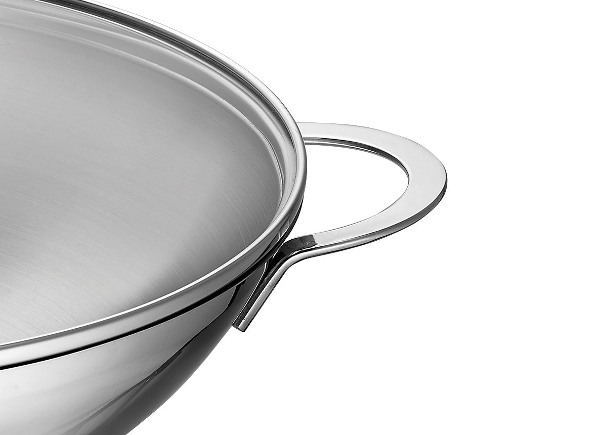 Edelstahlgriffe des Schulte-Ufer Woks Wave