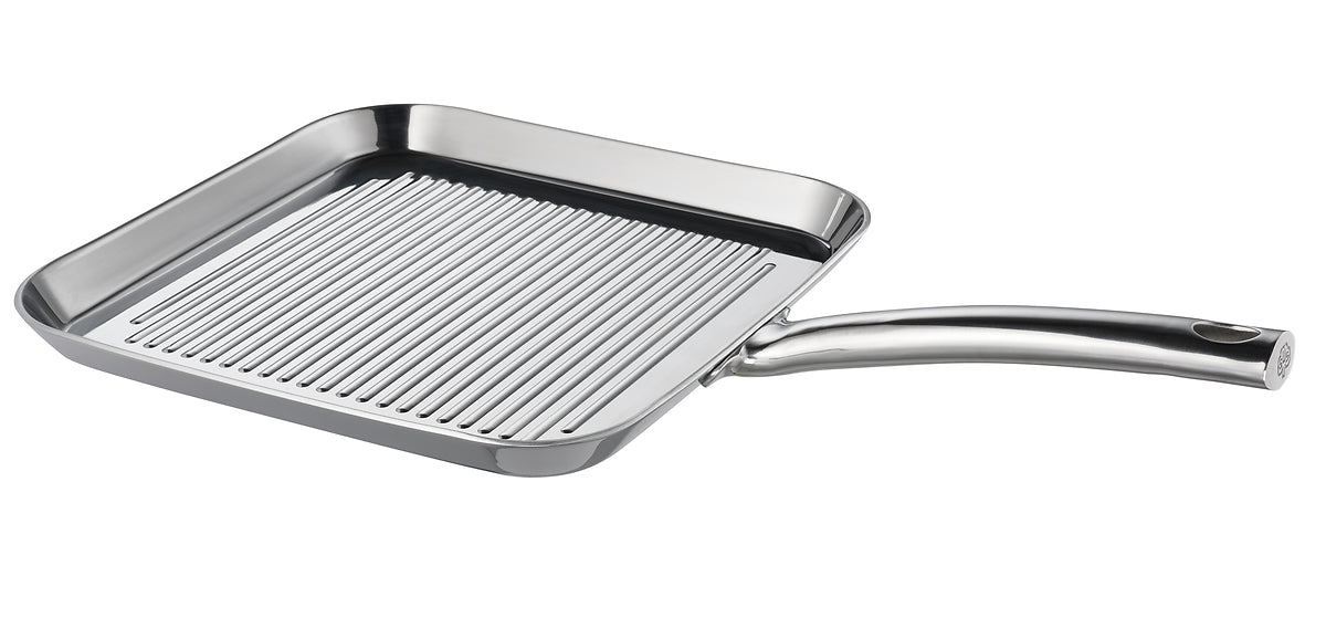 Edelstahl-Grillpfanne mit Grillrippen der Schulte-Ufer Serie Skagen