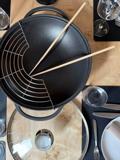 Berndes - Wok Vario Click, Ø 32 cm, mit Deckel, geeignet für alle gängigen Herdarten, inkl. Induktion