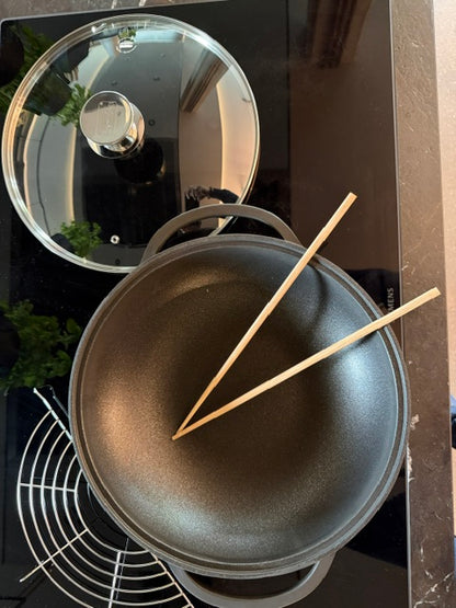 Berndes - Wok Vario Click, Ø 32 cm, mit Deckel, geeignet für alle gängigen Herdarten, inkl. Induktion