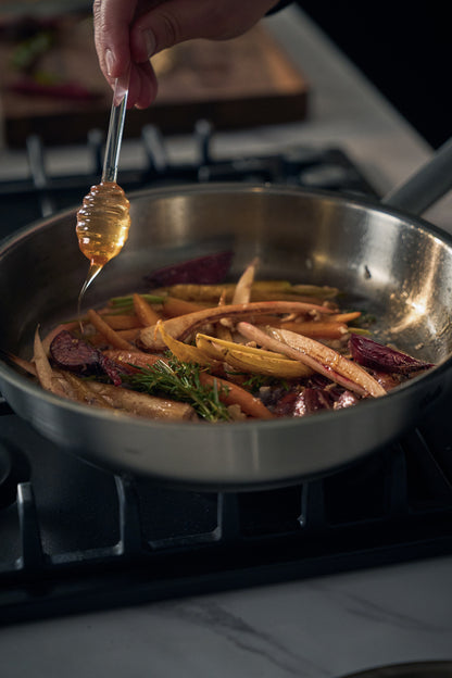 Fissler Edelstahlpfanne, Serie OPC mit Hochraumdeckel