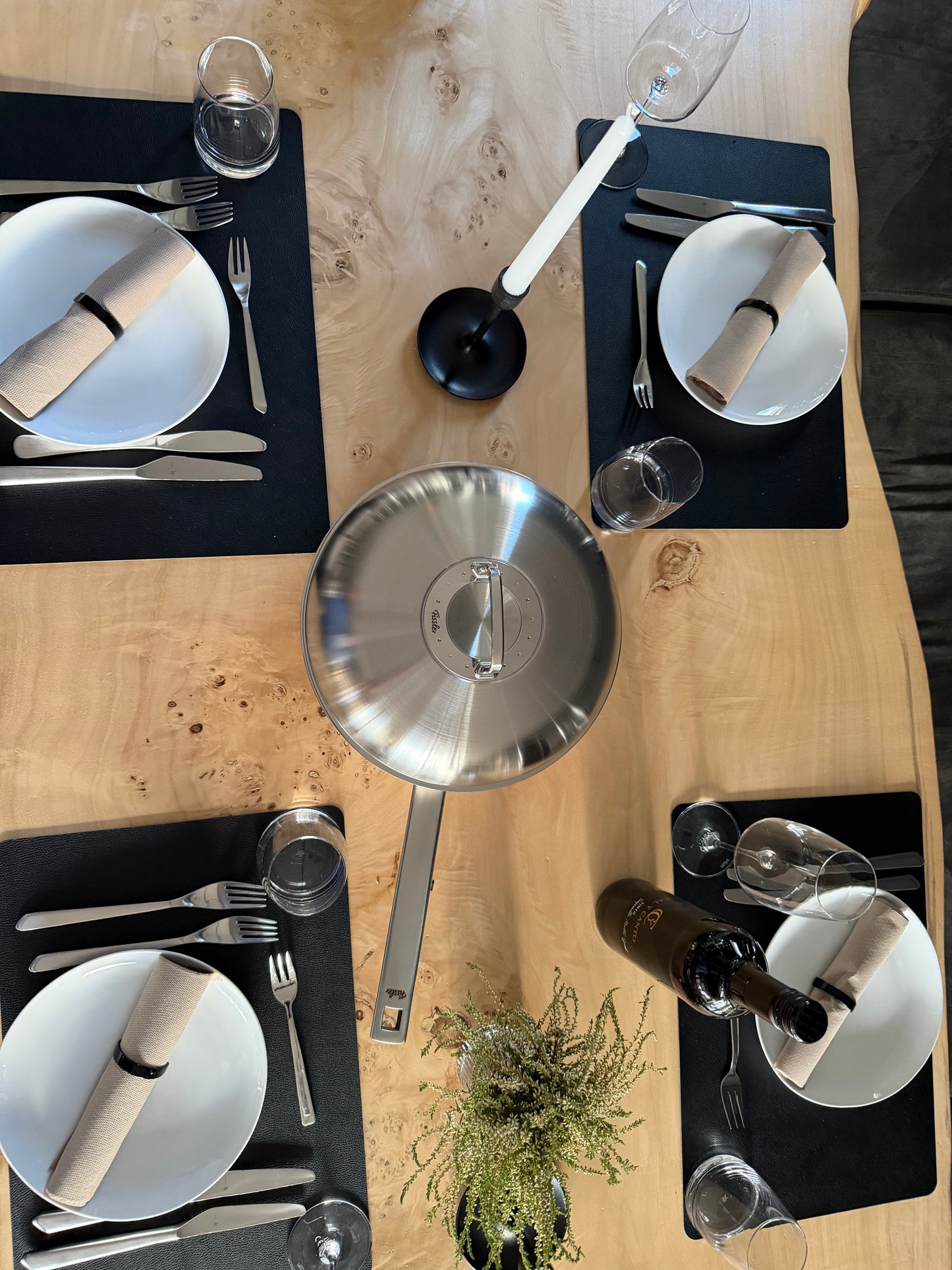 Fissler Edelstahlpfanne, Serie OPC mit Hochraumdeckel